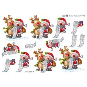 3D ark - Jul, Julemand og Rudolf med �nskeliste