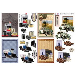 3D klippeark - Sm motiver til herre-kort