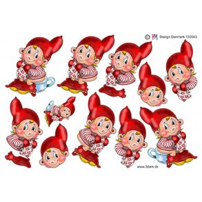 3D ark - Jul, Nissedreng p� potte (polkanisser)