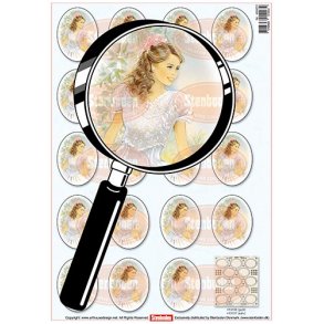 3D ark - Konfirmation. Pige m/blomst i h�r, 19 ovaler