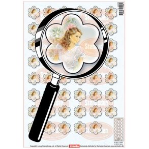 3D ark - Konfirmation. Pige m/blomst i h�r, 47 blomster