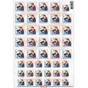 3D ark - Konfirmation. Dreng, r�d tr�je og jeans, 24 store, 19 sm�