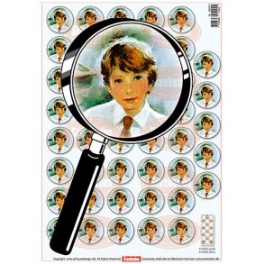 3D ark - Konfirmation. Dreng, r�dt slips, rund