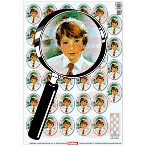 3D ark - Konfirmation. Dreng, r�dt slips, 34 ovaler