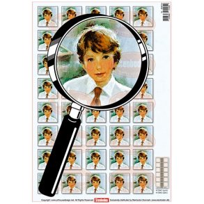 3D ark - Konfirmation. Dreng, r�dt slips, 40 firkanter