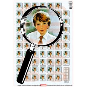 3D ark - Konfirmation. Dreng, r�dt slips, 57 firkanter