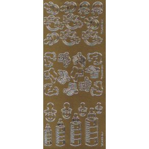 Stickers - Babyting, sutter, sokker etc., guld