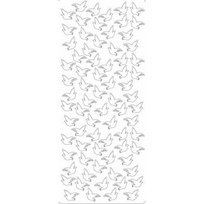 Stickers - Mini fugle, duer, guld