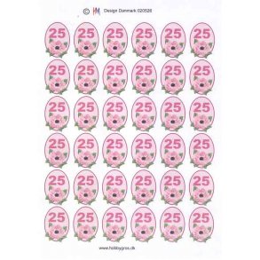 3D ark - Fdselsdage, 25 r, rosa, tal