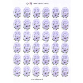 3D ark - Fdselsdage, 25 r, bl, tal