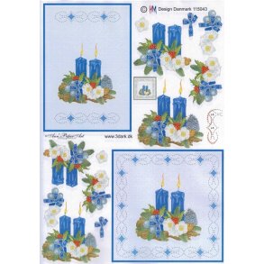 3D sy ark - Blomster, juledekoration, bl�