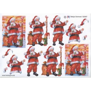 3D ark - Jul, julemand m/nisse