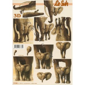 3D ark - Dyr, Elefanter, mor & unge