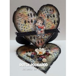 Dutch Doobadoo skabelon, selkort, Hjerte 15x15cm