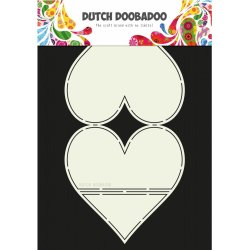 Dutch Doobadoo skabelon, selkort, Hjerte 15x15cm