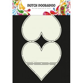 Dutch Doobadoo skabelon, selkort, Hjerte 15x15cm
