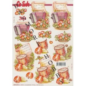 3D ark - Musik, instrumenter, tromme, harmonika