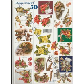 3D ark - Jul, sm� julemotiver, musikinstrumenter