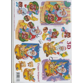 3D ark - Jul, julemand deler gaver ud