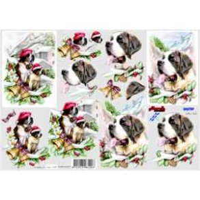 3D ark - Jul, julehund, skt. Bernhard