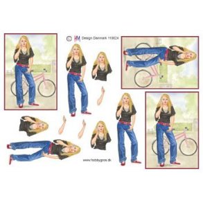 3D ark - Konfirmation. Pige med cykel