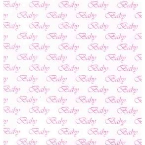 baby, kort 14x28 cm, hvid m/lyser�d tekst