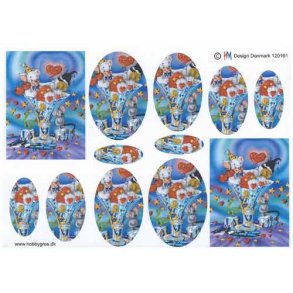 3D Pyramideark, champagneglas, kat