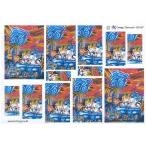 3D Pyramideark, kattepar i bil, rute 66