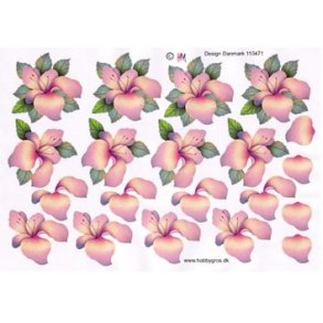 3D ark - Blomster, lyngfarvet