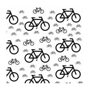 kort 14x28cm hvid m/sorte cykler