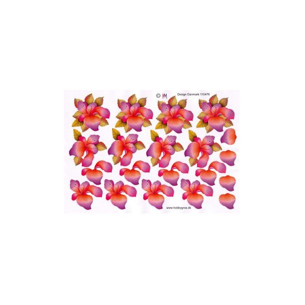 3D ark - Blomster, lilla