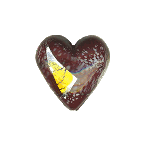 Eksklusivt glashjerte bordeaux/slv, hndlavet