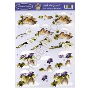 3D ark - Fugle, sm spurve i sneen