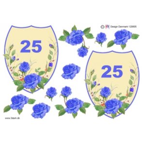 3D ark - Slvbryllup, 25, bl skjold, telegram