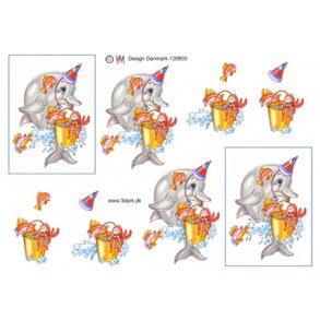 3D ark - B�rnemotiv, delfin, spand, bl�ksprutte