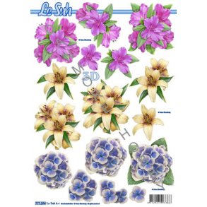3D ark - Blomster, hortensia, bl