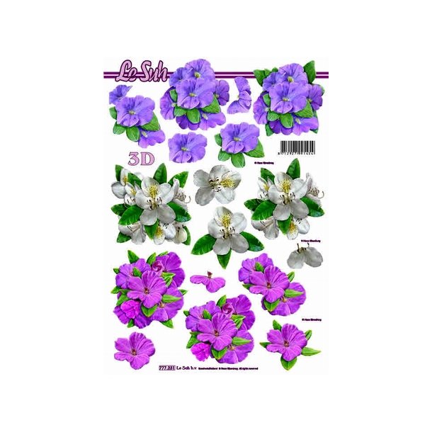 3D ark - Blomster, forskellige, 3 stk