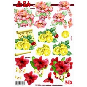 3D ark - Blomster, 25, slvbryllup