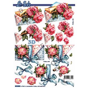 3D ark - Blomster, roser,brev
