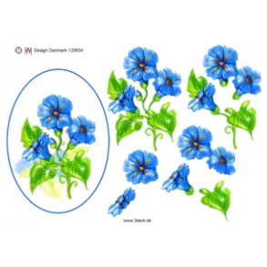 3D ark - Blomster, telegram m/bl blomster