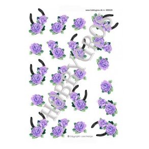 3D ark - Sm motiver, bryllup, hestesko, lilla roser