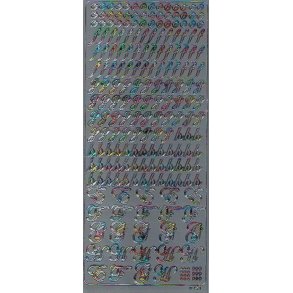 Stickers - Bogstaver e,f,g,h, multifarvet