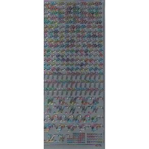 Stickers - Bogstaver m,n,o,p, multifarvet