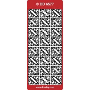 Stickers - Hjrner m/snirklet mnster, guldfarvet