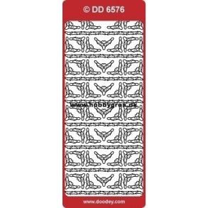 Stickers - Hjrner, sm fine hjrner med et lille hjerte samt sm borter, kobberfarvet