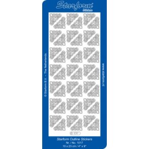 Stickers - Hjrner, ca. 2,2x2,2cm, kobberfarvet