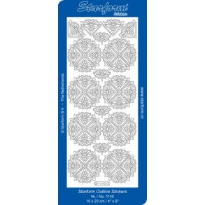 Stickers - Hjrner, smukke blomsterhjrner i slv