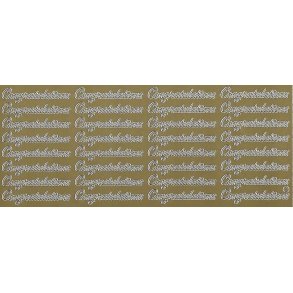 Stickers - congratulation, guld