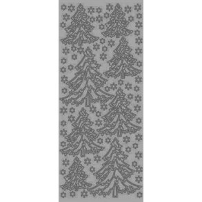 Stickers - Juletr/snefnug, guld/grn