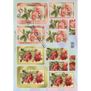 3D Pyramideark, blomster, roser